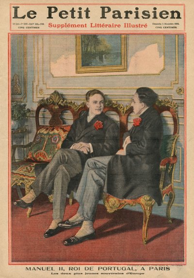 Manuel II, King of Portugal, in Paris with Alfonso XIII, King of Spain, the Two Youngest Sovereigns in Europe, front cover illustration from 